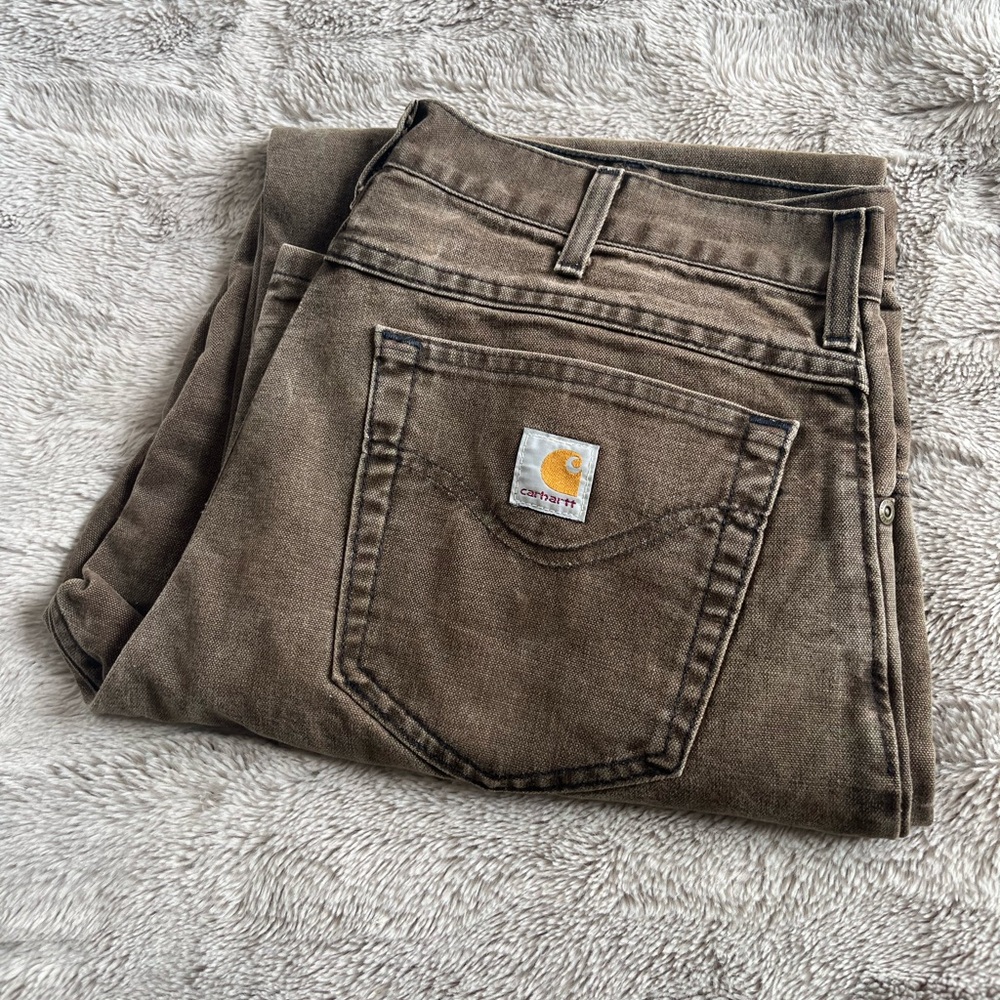 Carhartt Men's 36x30 Brown Relaxed Fit Work Jeans USA Made